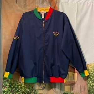 Janeve Vintage color block bomber jacket